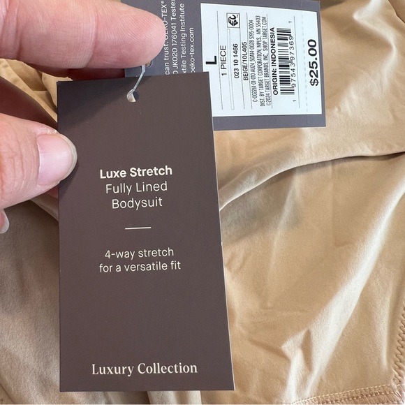 NWT Auden Women's 4- Way Stretch Tank Bodysuit- Beige L - Picture 10 of 13